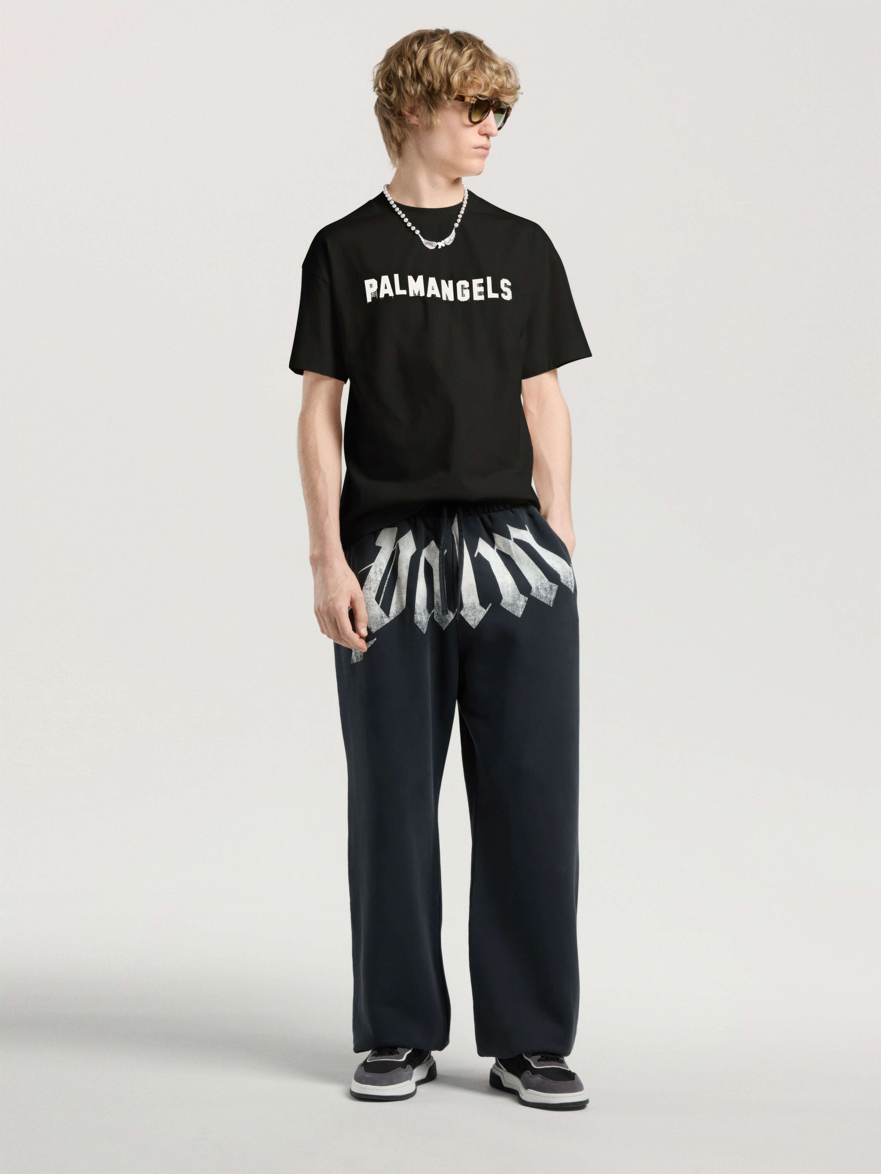 PALM ANGELS Palm Hills Regular T-Shirt BLACK - OFF WHITE