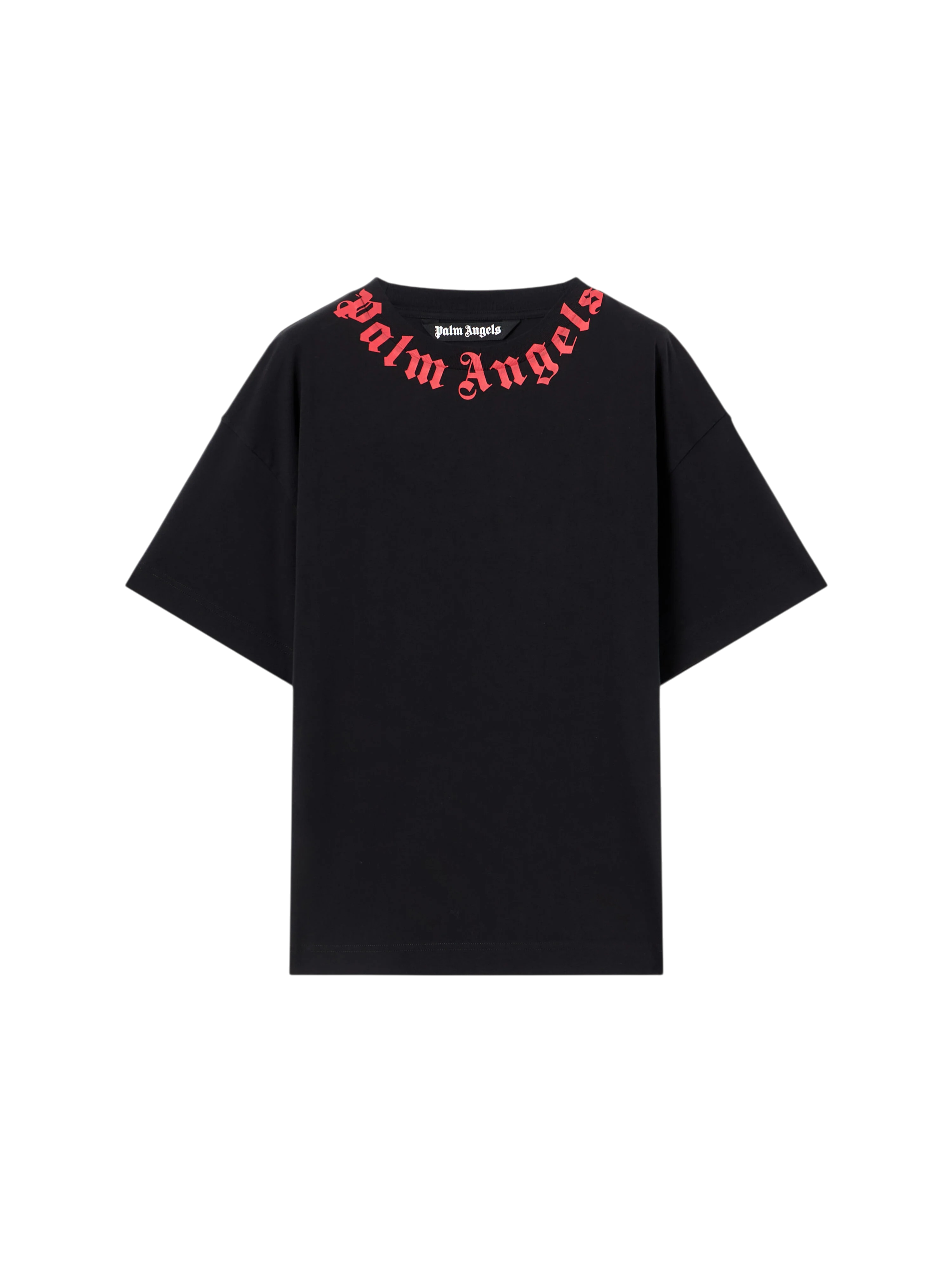 PALM ANGELS Neck Logo T-Shirt Black Red