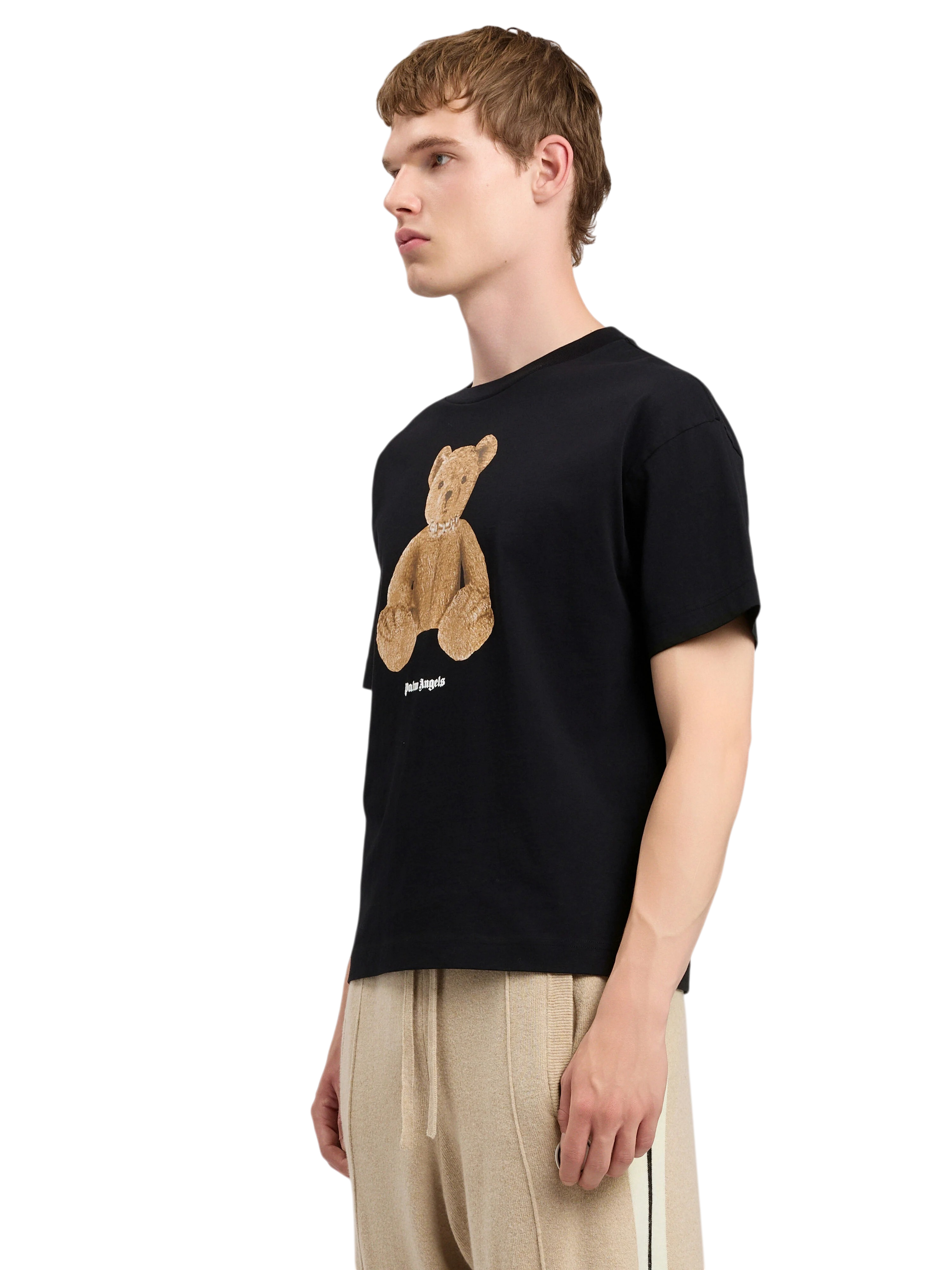 PALM ANGELS Bear T-Shirt Black Brown