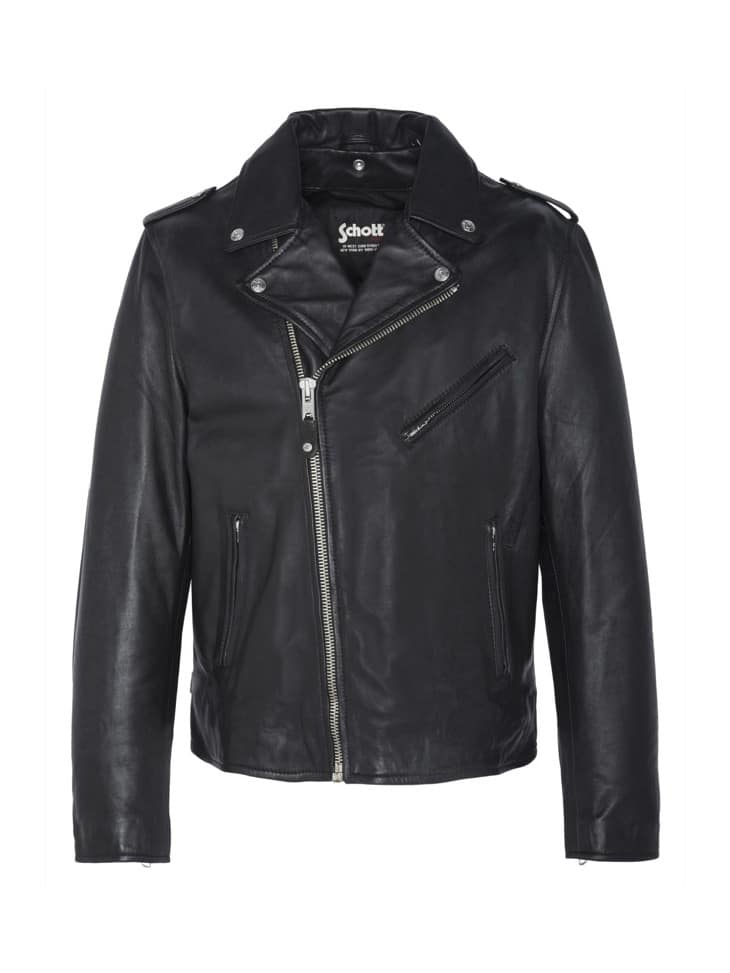 SCHOTT NYC Chiodo in pelle Nero