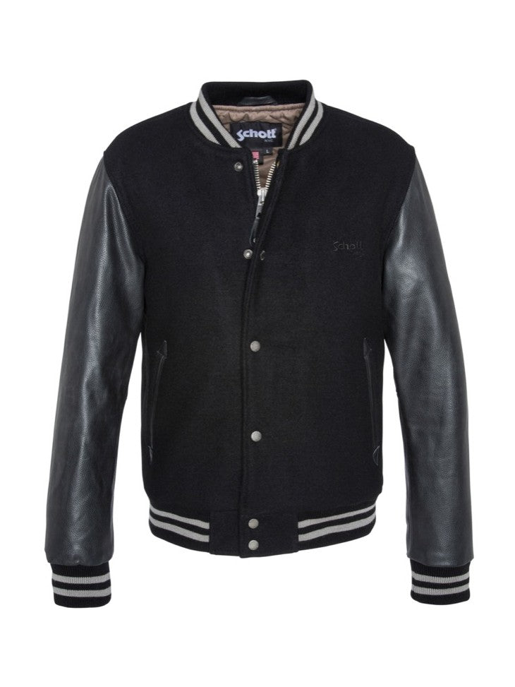 Giacca SCHOTT NYC Varsity nera/grigia
