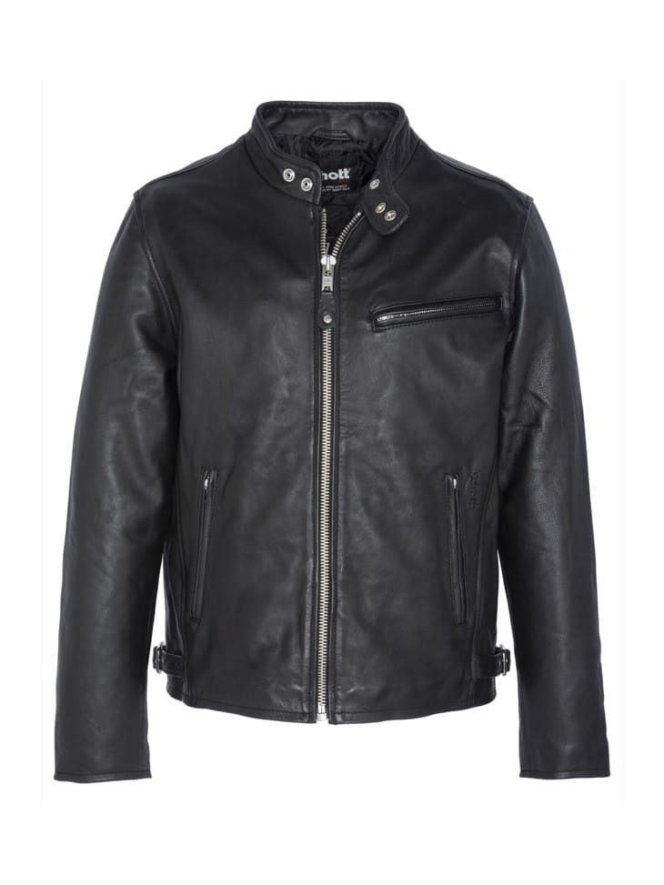 SCHOTT NYC Biker in pelle Nero