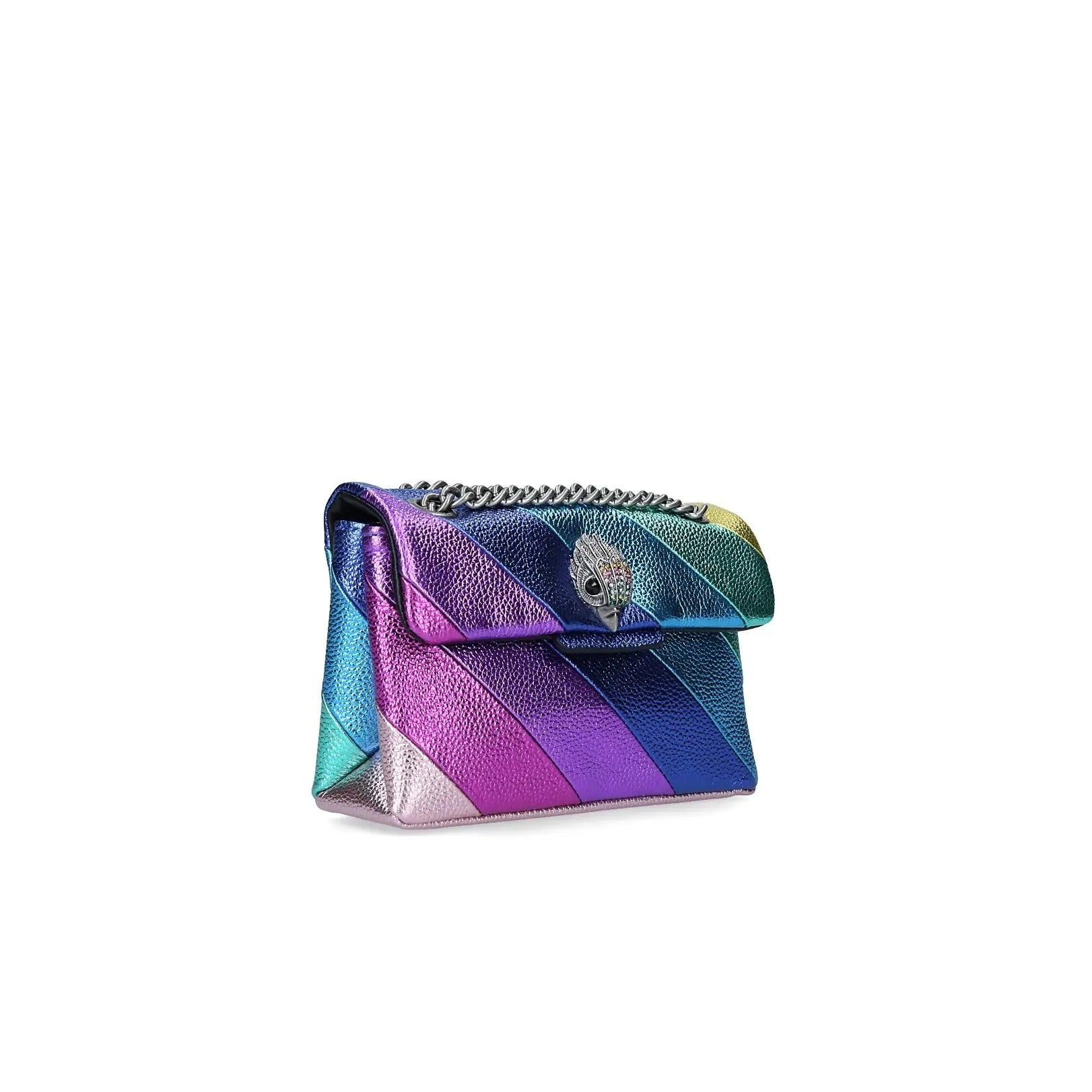 KURT GEIGER Borsa Kensington MINI in pelle multicolor con catena argentata 