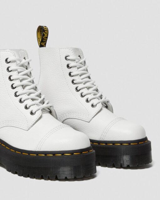 DR MARTENS STIVALI PLATFORM DI PELLE SINCLAIR WHITE