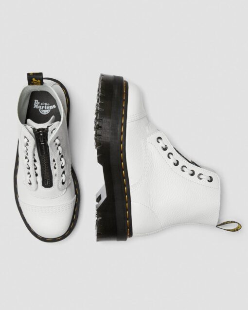 DR MARTENS STIVALI PLATFORM DI PELLE SINCLAIR WHITE