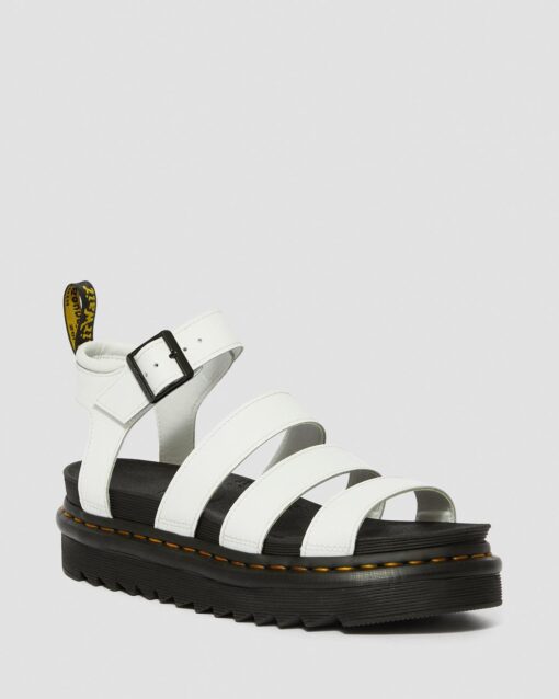 DR MARTENS SANDALI DI PELLE CON CINTURINO BLAIRE (White Hydro)