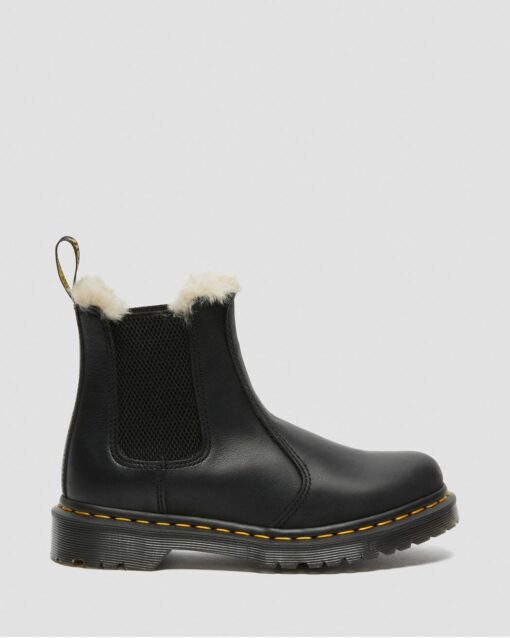 DR MARTENS STIVALETTI CHELSEA DI PELLE CON RIVESTIMENTO IN PELLICCIA 2976 LEONORE