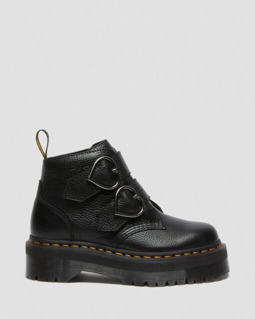 DR MARTENS STIVALI PLATFORM DI PELLE DEVON HEART (black)