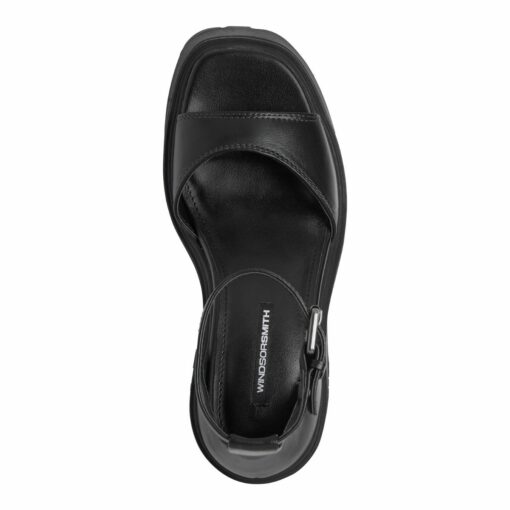 WINDSORSMITH FLAWS BLACK LEATHER SANDAL