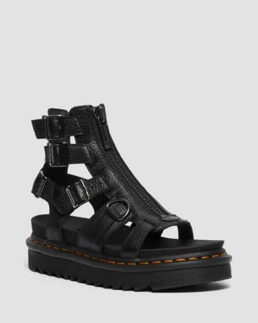 DR MARTENS SANDALI DI PELLE CON CINTURINO OLSON ZIPPED