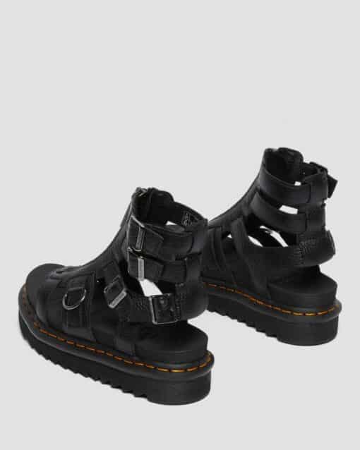 DR MARTENS SANDALI DI PELLE CON CINTURINO OLSON ZIPPED