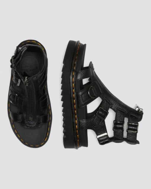 DR MARTENS SANDALI DI PELLE CON CINTURINO OLSON ZIPPED