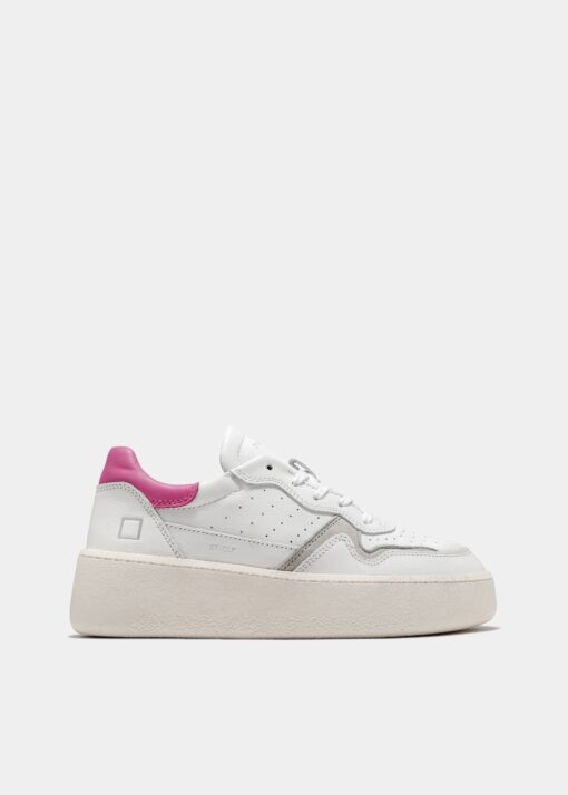 D.A.T.E. STEP CALF White-Fuxia