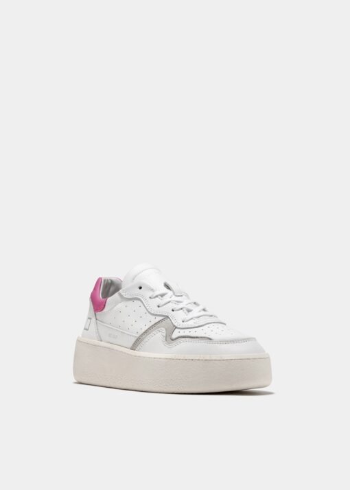 D.A.T.E. STEP CALF White-Fuxia