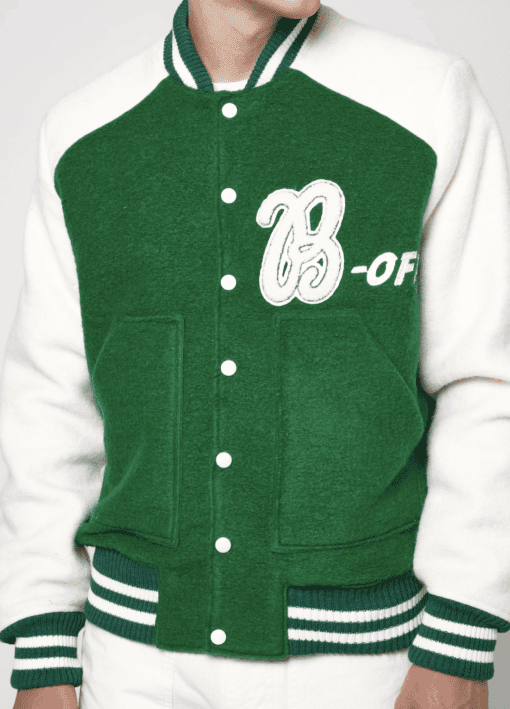 BLAST OFF GIACCA VARSITY MIRA BASIC White / Green