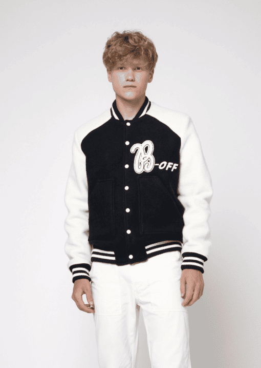 BLAST OFF GIACCA VARSITY MIRA BASIC White / Black