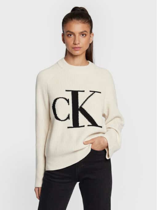 CALVIN KLEIN Maglione Beige Relaxed Fit
