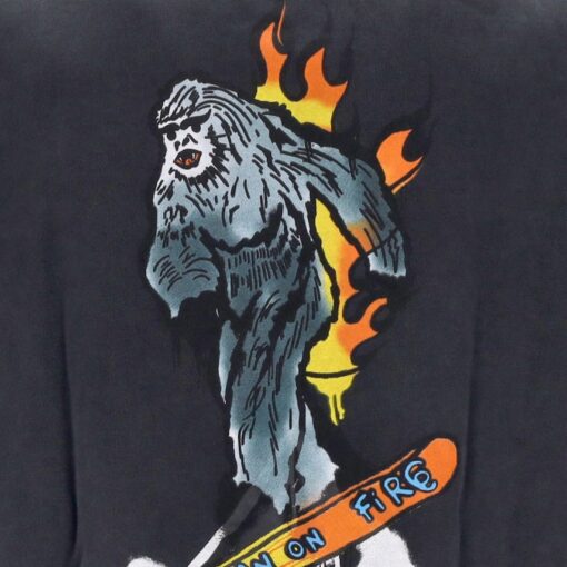 Disclaimer HOODIE mountain YETI BLACK stonewashed