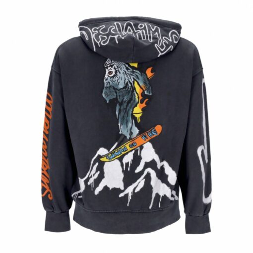 Disclaimer HOODIE mountain YETI BLACK stonewashed