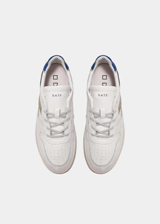 D.A.T.E. COURT 2.0 VINTAGE  CALF WHITE-BLUE