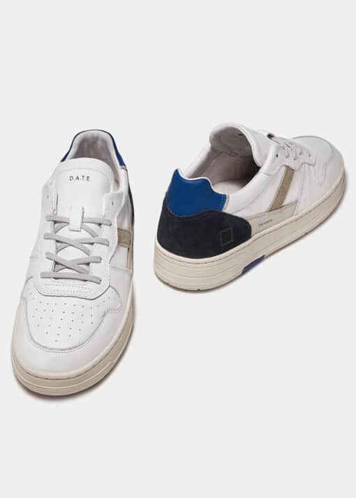 D.A.T.E. COURT 2.0 VINTAGE  CALF WHITE-BLUE