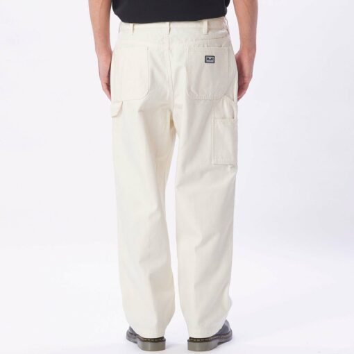 OBEY BIG TIMER TWILL DBL KNEE PANT unbleached