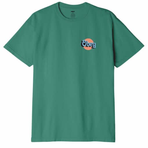 OBEY BOLD DOT ORGANIC T-SHIRT palm leaf