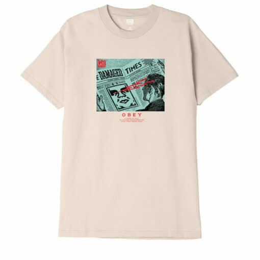 OBEY WAKE UP CALL CLASSIC T-SHIRT cream
