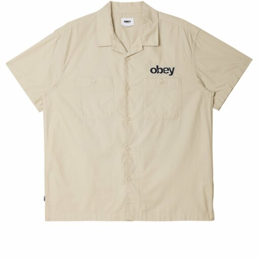 OBEY CLOCK IN SS SHIRT clay