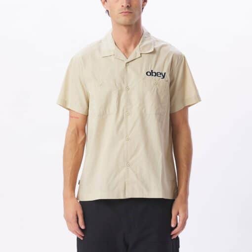 OBEY CLOCK IN SS SHIRT clay