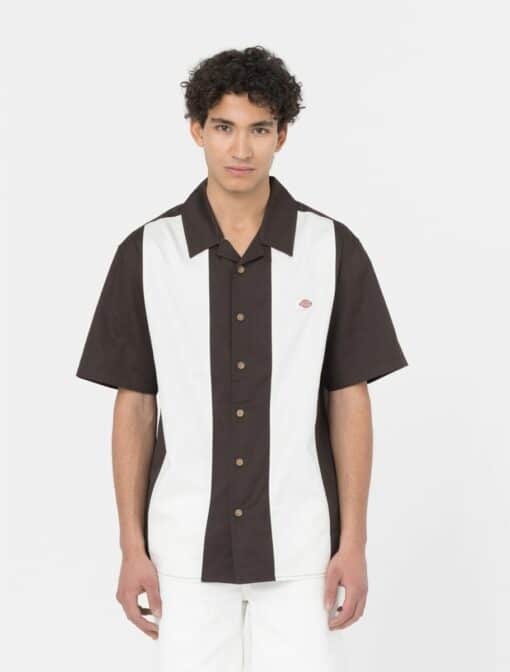DICKIES Camicia Westover a Maniche Corte brown white