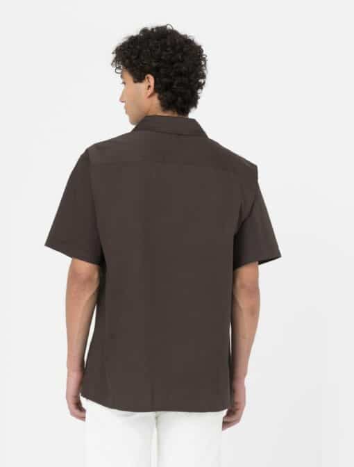 DICKIES Camicia Westover a Maniche Corte brown white