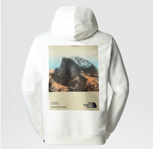 THE NORTH FACE FELPA CAPPUCCIO GRAPHIC uomo gardenia white