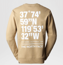 THE NORTH FACE FELPA GIROCOLLO COORDINATES khaki stone
