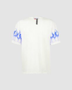 VISION OF SUPER T-Shirt Bianca Con Fiamme Blu