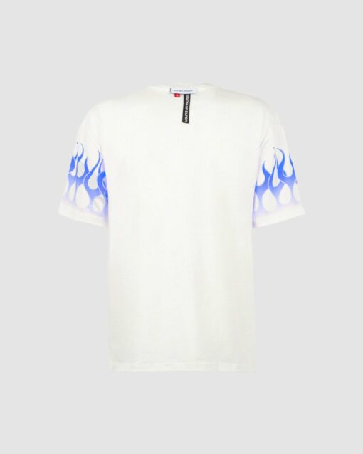 VISION OF SUPER T-Shirt Bianca Con Fiamme Blu