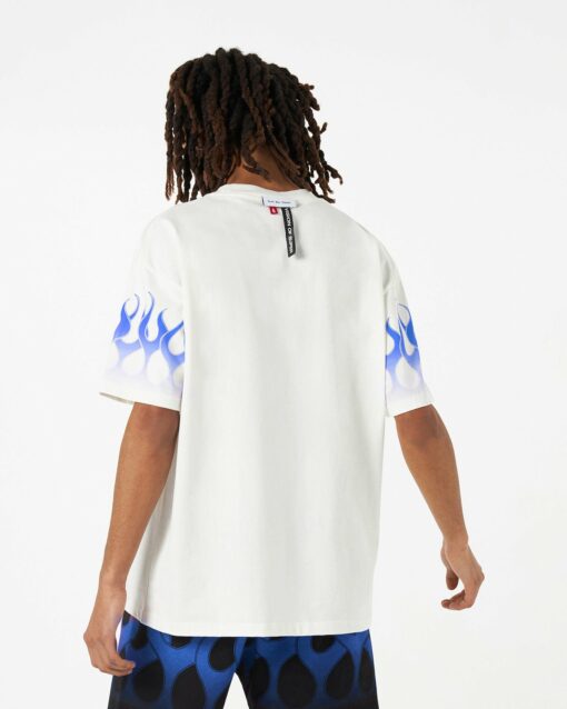 VISION OF SUPER T-Shirt Bianca Con Fiamme Blu