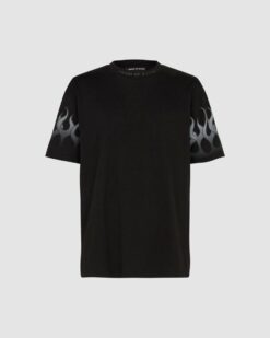 VISION OF SUPER T-Shirt Nera Con Fiamme Grigie