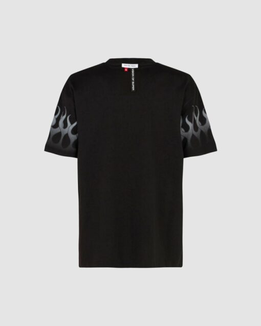VISION OF SUPER T-Shirt Nera Con Fiamme Grigie
