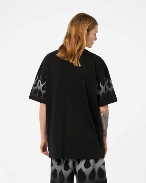 VISION OF SUPER T-Shirt Nera Con Fiamme Grigie