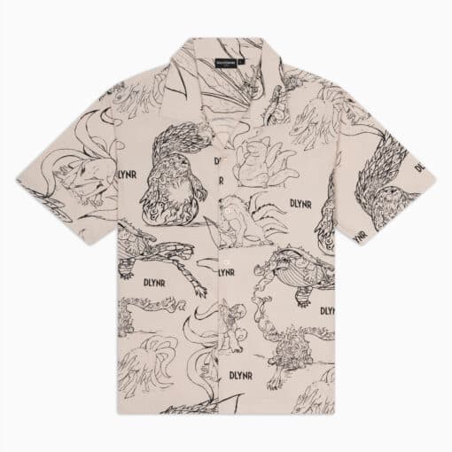 Dolly Noire Bijuu Bowling Shirt Beige Moonbeam
