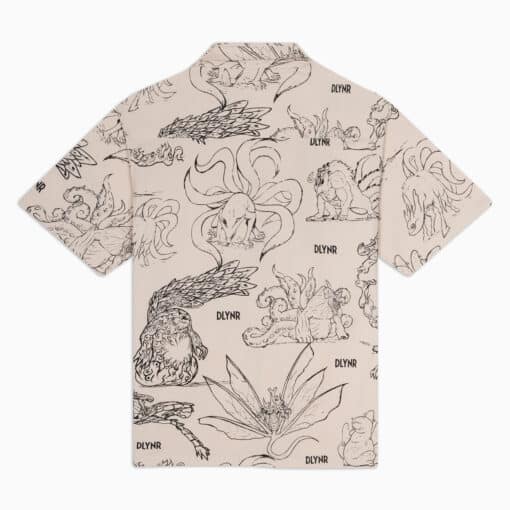 Dolly Noire Bijuu Bowling Shirt Beige Moonbeam