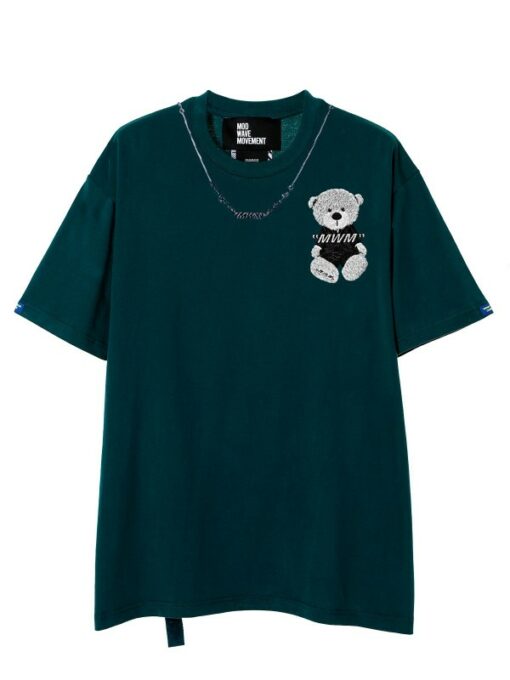 MOD WAVE MOVEMENT TEDDY T-SHIRT petrol blue