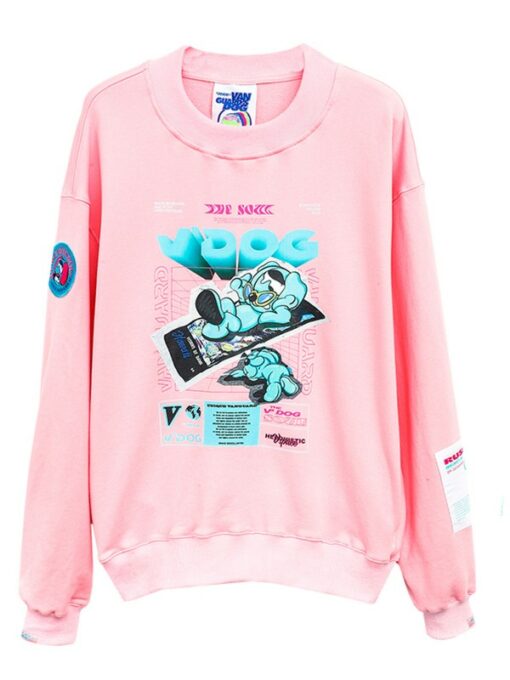 MOD WAVE MOVEMENT VANGUARD’S DOG SWEATSHIRT baby pink