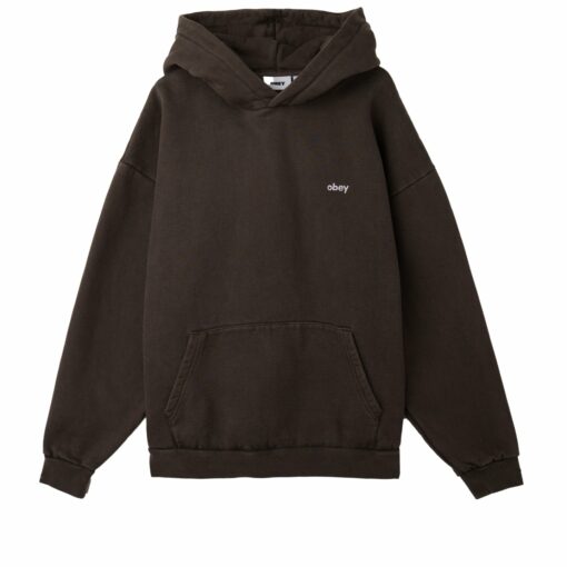 OBEY LOWERCASE PIGMENT PULLOVER HOOD Pigment Java Brown