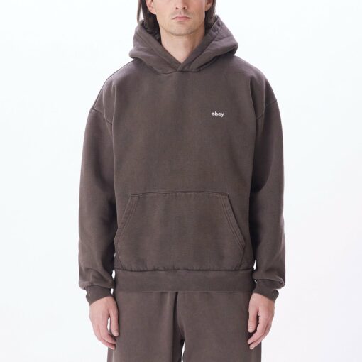 OBEY LOWERCASE PIGMENT PULLOVER HOOD Pigment Java Brown