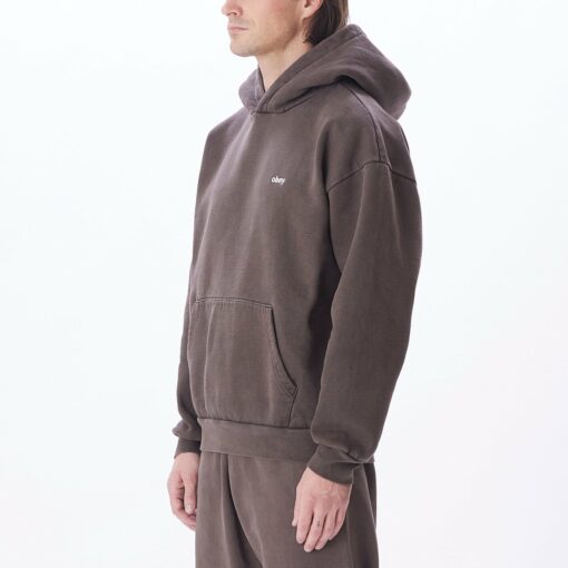 OBEY LOWERCASE PIGMENT PULLOVER HOOD Pigment Java Brown