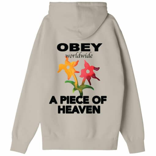OBEY A PIECE OF HEAVEN PREMIUM PULLOVER HOOD Silver Grey