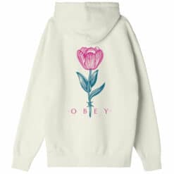 OBEY BARBWIRE FLOWER PREMIUM PULLOVER HOOD Unbleached