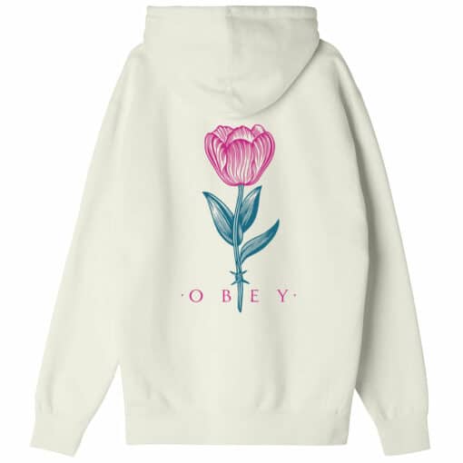 OBEY BARBWIRE FLOWER PREMIUM PULLOVER HOOD Unbleached
